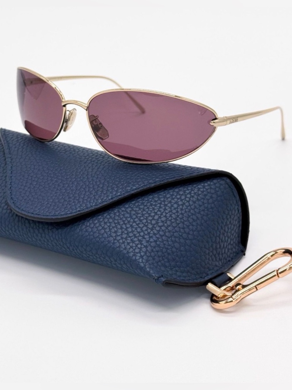 New! Loewe LW40164U 32U Sky Slim Metal Frame Sunglasses Purple Lenses Authentic